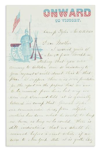 (CIVIL WAR--NEW YORK.) Staples, John P. Large archive of letters describing the Battle of Fort Fisher and more.